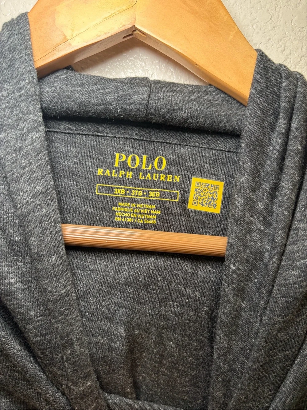 Polo Ralph Lauren Men's Big & Tall Jersey Hooded T-Shirt Sz 3XB Black Marl